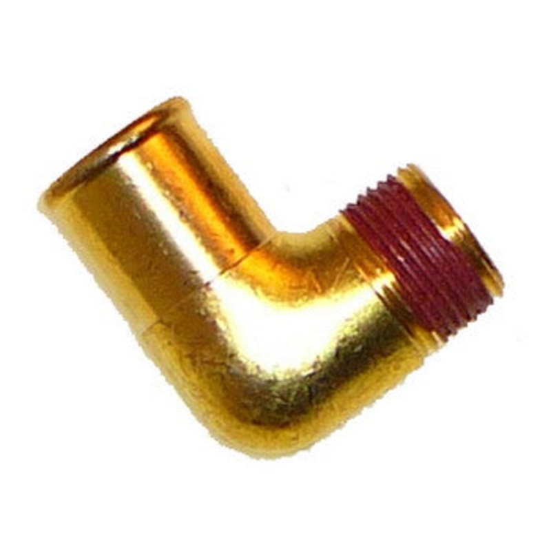 Brass Fitting, 90 degree Hose Barb 1in x 3/4in - Universal
